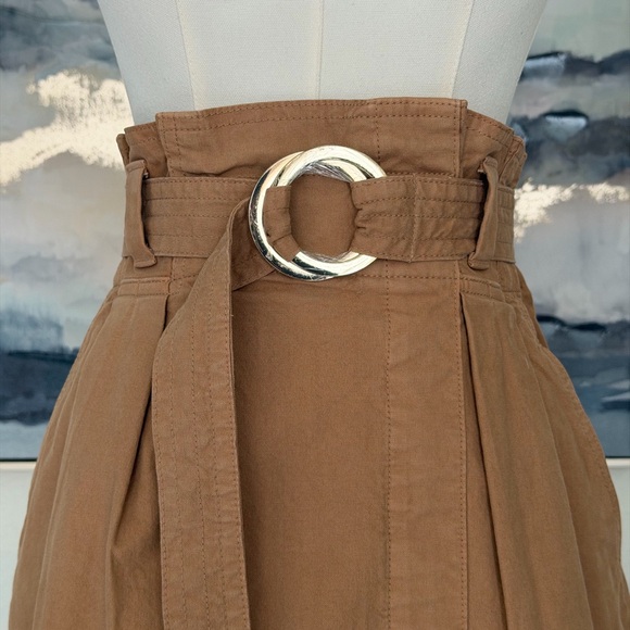 NWT Banana Republic Tan Belted Paper Bag Midi Skirt Size-6Tall - Picture 12 of 16